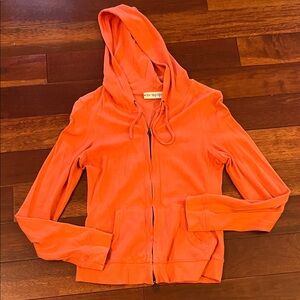 One Step Up Vibrant Orange Lightweight Zip-Up Hoodie